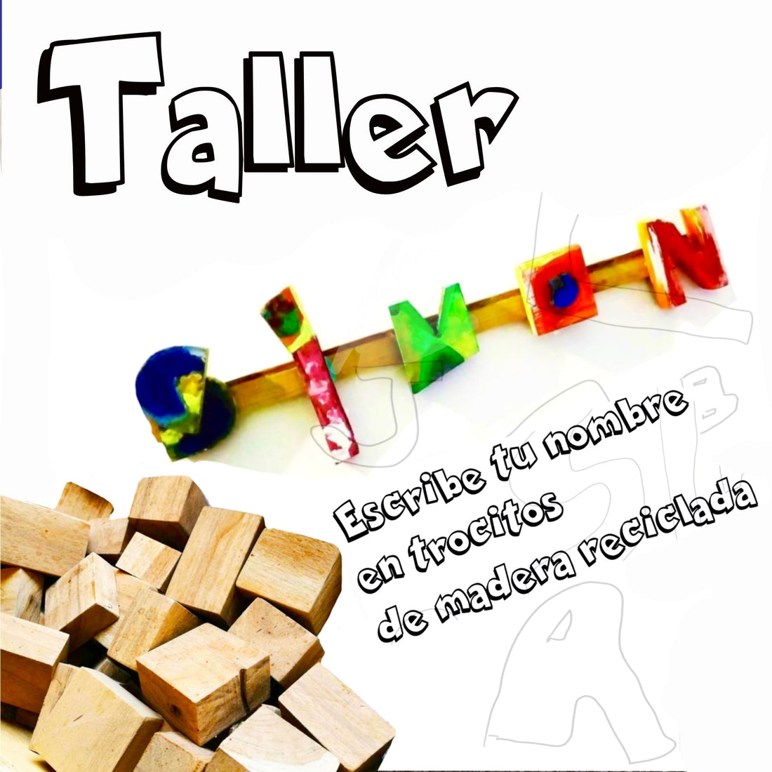 Taller tu Nombre o mensajes en Trozos de madera reciclada