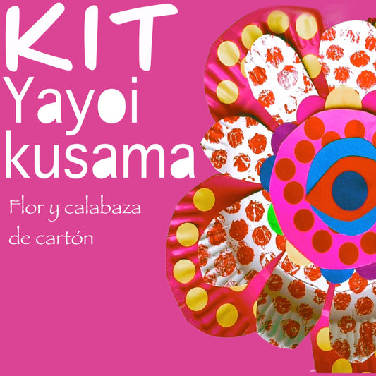KIT YAYOI KUSAMA flores y calabaza de cartón